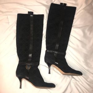 Dior kitten heel knee boots